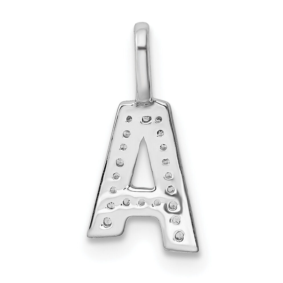 14K White Gold Diamond Letter A Initial Pendant-PM8367A-006-WA