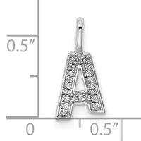 14K White Gold Diamond Letter A Initial Pendant-PM8367A-006-WA