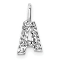 14K White Gold Diamond Letter A Initial Pendant-PM8367A-006-WA