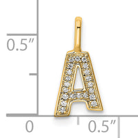 14K Gold Diamond Letter A Initial Pendant-PM8367A-006-YA