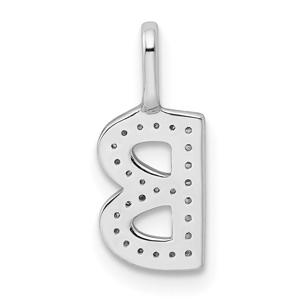 14K White Gold Diamond Letter B Initial Pendant-PM8367B-008-WA