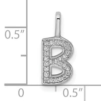 14K White Gold Diamond Letter B Initial Pendant-PM8367B-008-WA