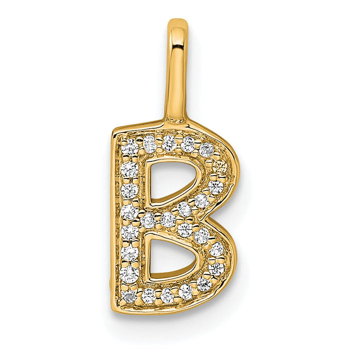 14K  Gold Diamond Letter B Initial Pendant-PM8367B-008-YA