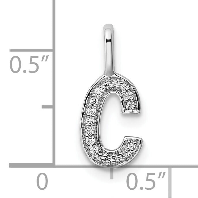 14K White Gold Diamond Letter C Initial Pendant-PM8367C-005-WA