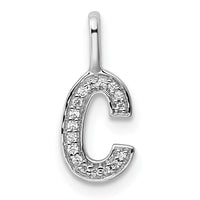 14K White Gold Diamond Letter C Initial Pendant-PM8367C-005-WA
