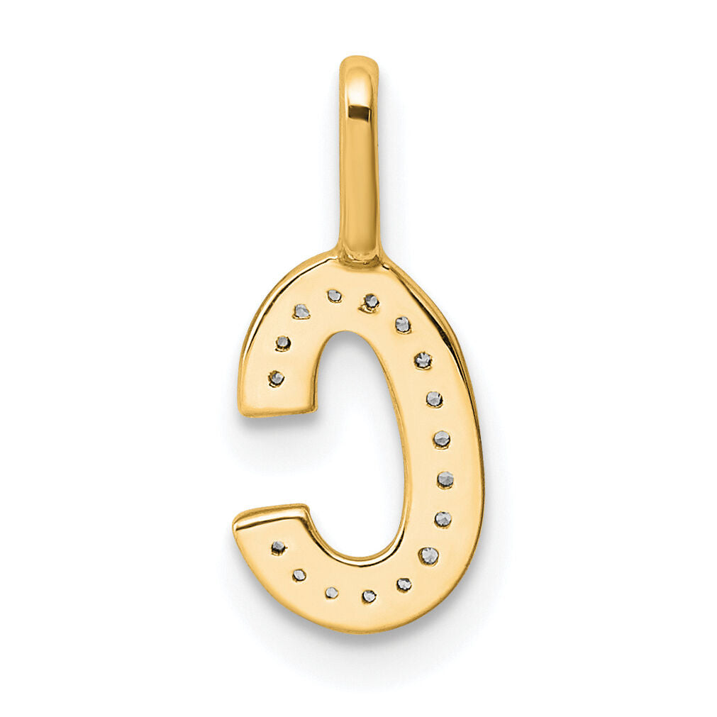 14K Yellow Gold Diamond Letter C Initial Pendant-PM8367C-005-YA