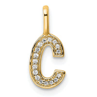 14K Yellow Gold Diamond Letter C Initial Pendant-PM8367C-005-YA