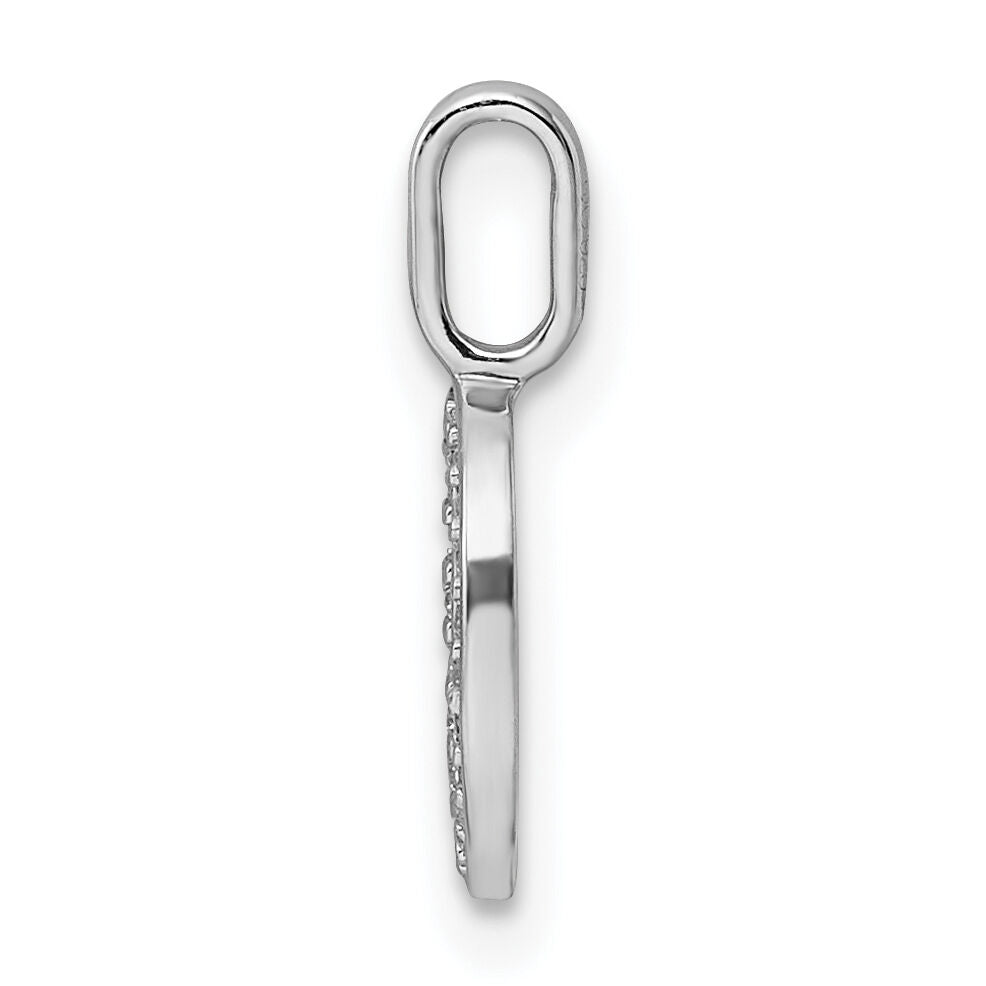14K White Gold Diamond Letter D Initial Pendant-PM8367D-006-WA