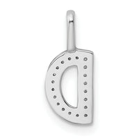 14K White Gold Diamond Letter D Initial Pendant-PM8367D-006-WA
