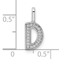 14K White Gold Diamond Letter D Initial Pendant-PM8367D-006-WA