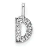14K White Gold Diamond Letter D Initial Pendant-PM8367D-006-WA
