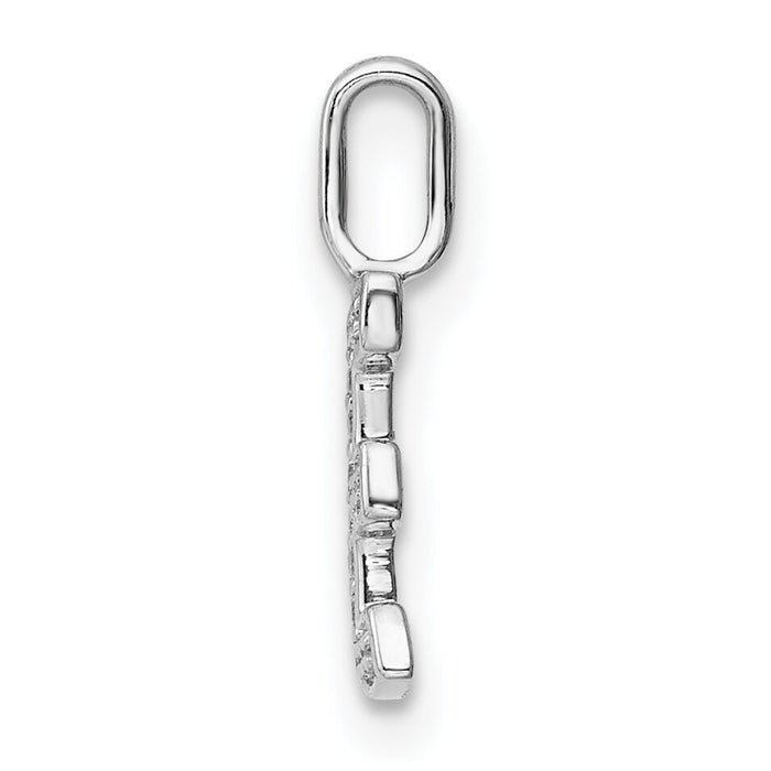 14K White Gold Diamond Letter E Initial Pendant-PM8367E-006-WA