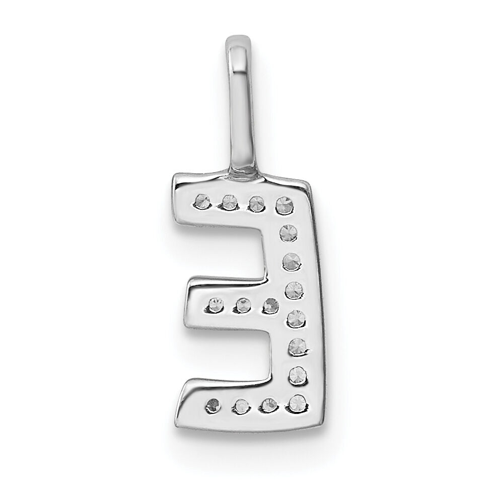 14K White Gold Diamond Letter E Initial Pendant-PM8367E-006-WA