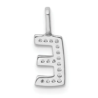 14K White Gold Diamond Letter E Initial Pendant-PM8367E-006-WA