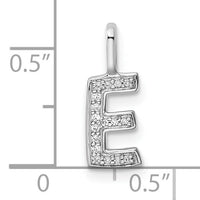14K White Gold Diamond Letter E Initial Pendant-PM8367E-006-WA