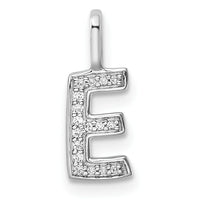 14K White Gold Diamond Letter E Initial Pendant-PM8367E-006-WA