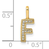 14K  Gold Diamond Letter F Initial Pendant-PM8367F-005-YA