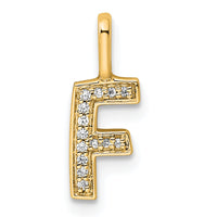 14K  Gold Diamond Letter F Initial Pendant-PM8367F-005-YA