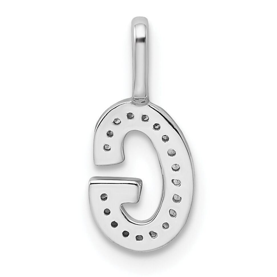 14K White Gold Diamond Letter G Initial Pendant-PM8367G-006-WA