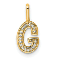 14K  Gold Diamond Letter G Initial Pendant-PM8367G-006-YA