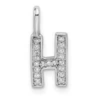 14K White Gold Diamond Letter H Initial Pendant-PM8367H-007-WA