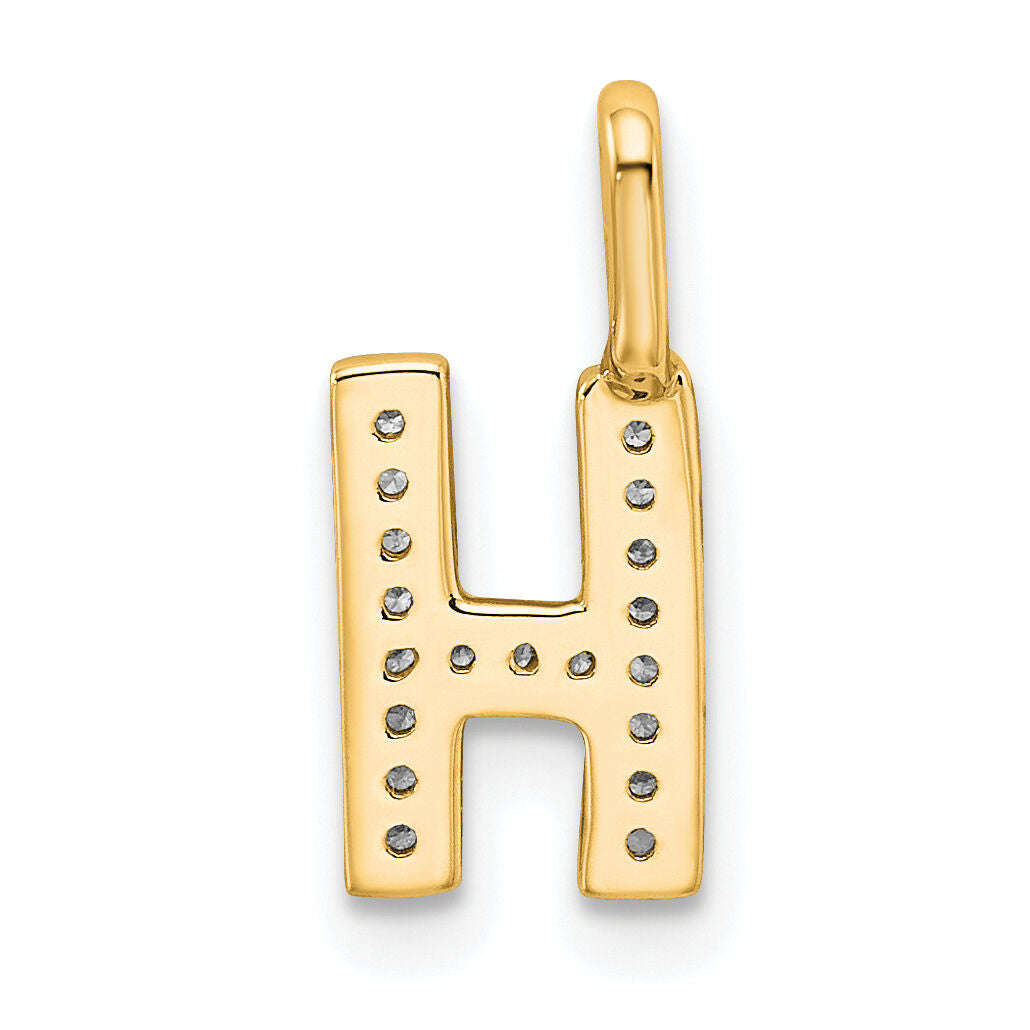 14K  Gold Diamond Letter H Initial Pendant-PM8367H-007-YA