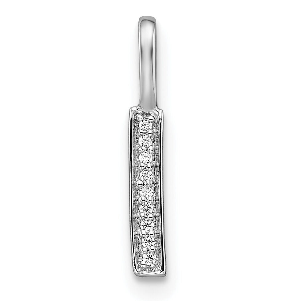 14K White Gold Diamond Letter I Initial Pendant-PM8367I-003-WA