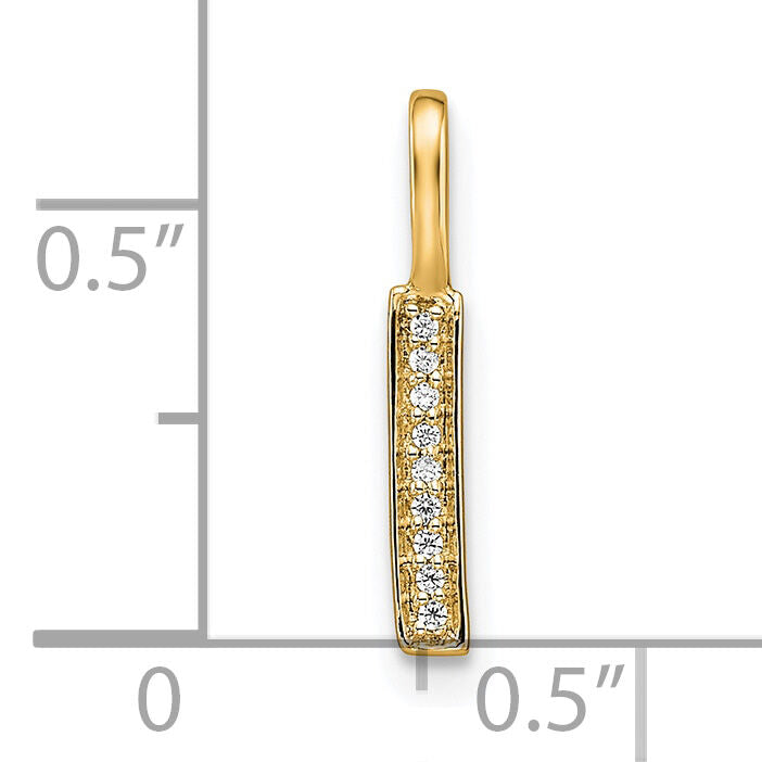 14K Yellow Gold Diamond Letter I Initial Pendant-PM8367I-003-YA