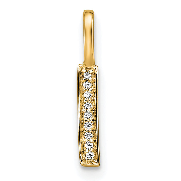 14K Yellow Gold Diamond Letter I Initial Pendant-PM8367I-003-YA