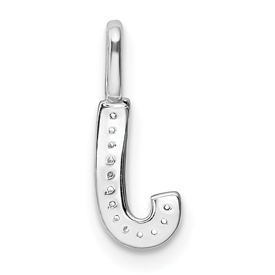 14K White Gold Diamond Letter J Initial Pendant-PM8367J-004-WA
