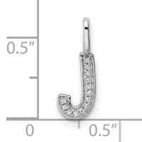 14K White Gold Diamond Letter J Initial Pendant-PM8367J-004-WA