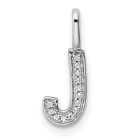 14K White Gold Diamond Letter J Initial Pendant-PM8367J-004-WA