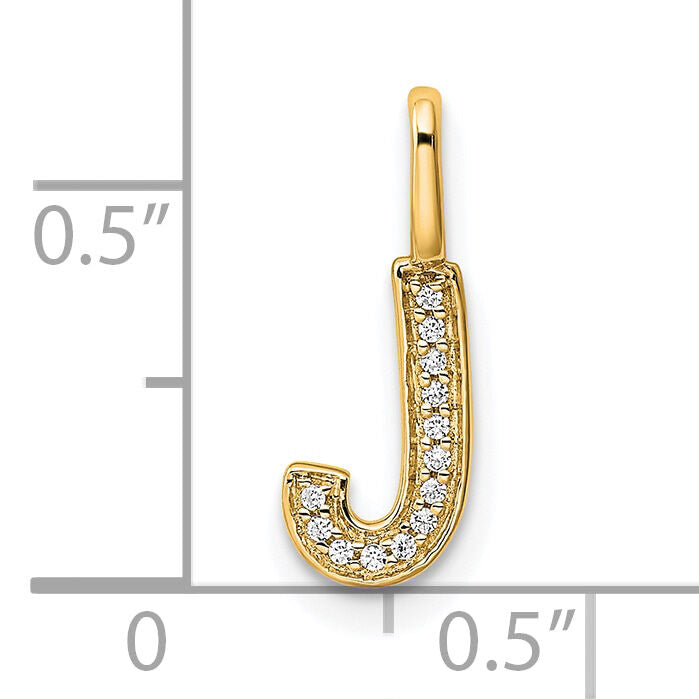 14K  Gold Diamond Letter J Initial Pendant-PM8367J-004-YA