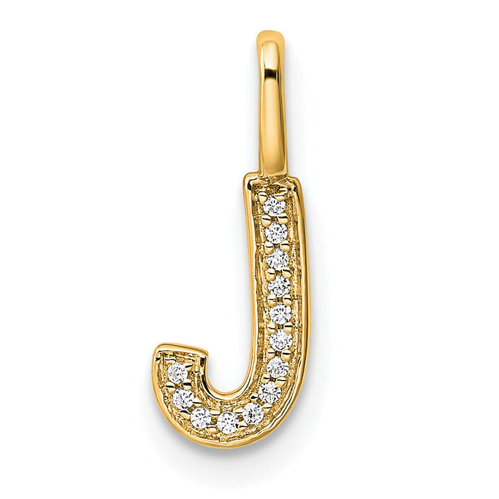 14K  Gold Diamond Letter J Initial Pendant-PM8367J-004-YA