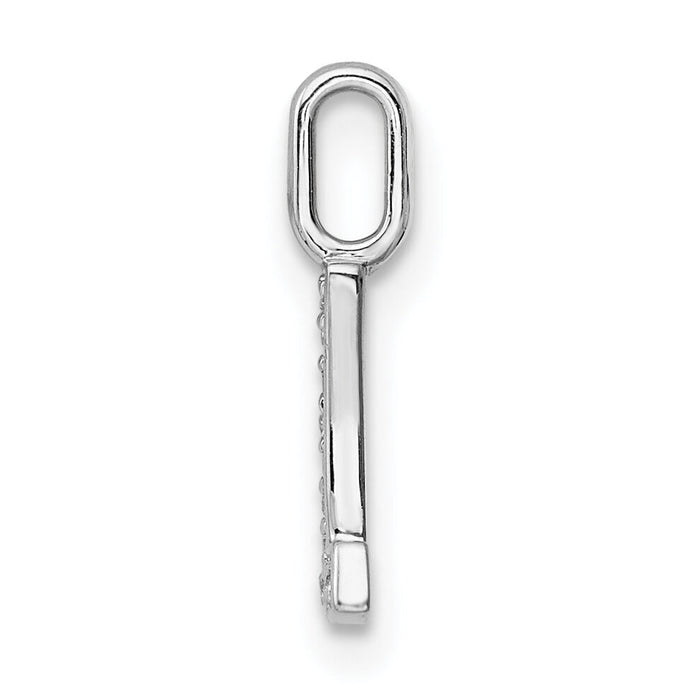 14K White Gold Diamond Letter L Initial Pendant-PM8367L-003-WA