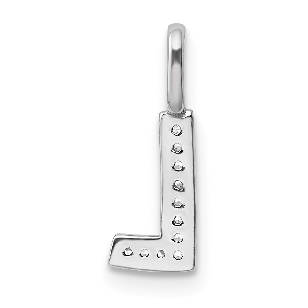 14K White Gold Diamond Letter L Initial Pendant-PM8367L-003-WA