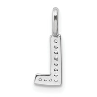 14K White Gold Diamond Letter L Initial Pendant-PM8367L-003-WA