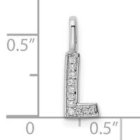 14K White Gold Diamond Letter L Initial Pendant-PM8367L-003-WA