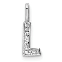 14K White Gold Diamond Letter L Initial Pendant-PM8367L-003-WA