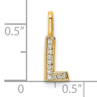 14K  Gold Diamond Letter L Initial Pendant-PM8367L-003-YA
