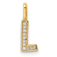 14K  Gold Diamond Letter L Initial Pendant-PM8367L-003-YA