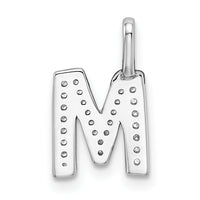 14K White Gold Diamond Letter M Initial Pendant-PM8367M-009-WA