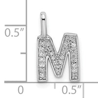 14K White Gold Diamond Letter M Initial Pendant-PM8367M-009-WA