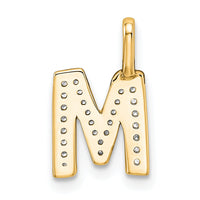 14K Yellow Gold Diamond Letter M Initial Pendant-PM8367M-009-YA