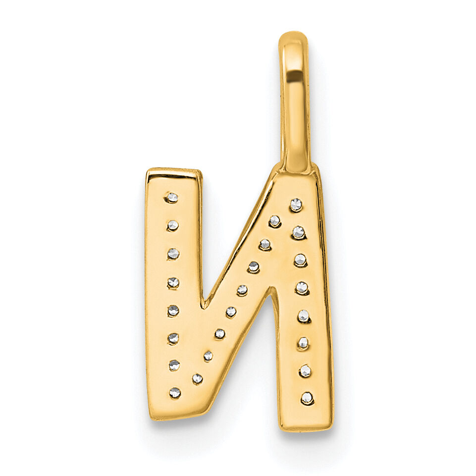 14K  Gold Diamond Letter N Initial Pendant-PM8367N-008-YA