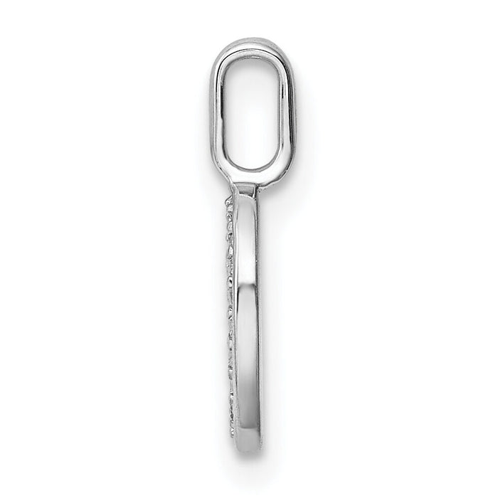 14K White Gold Diamond Letter O Initial Pendant-PM8367O-006-WA