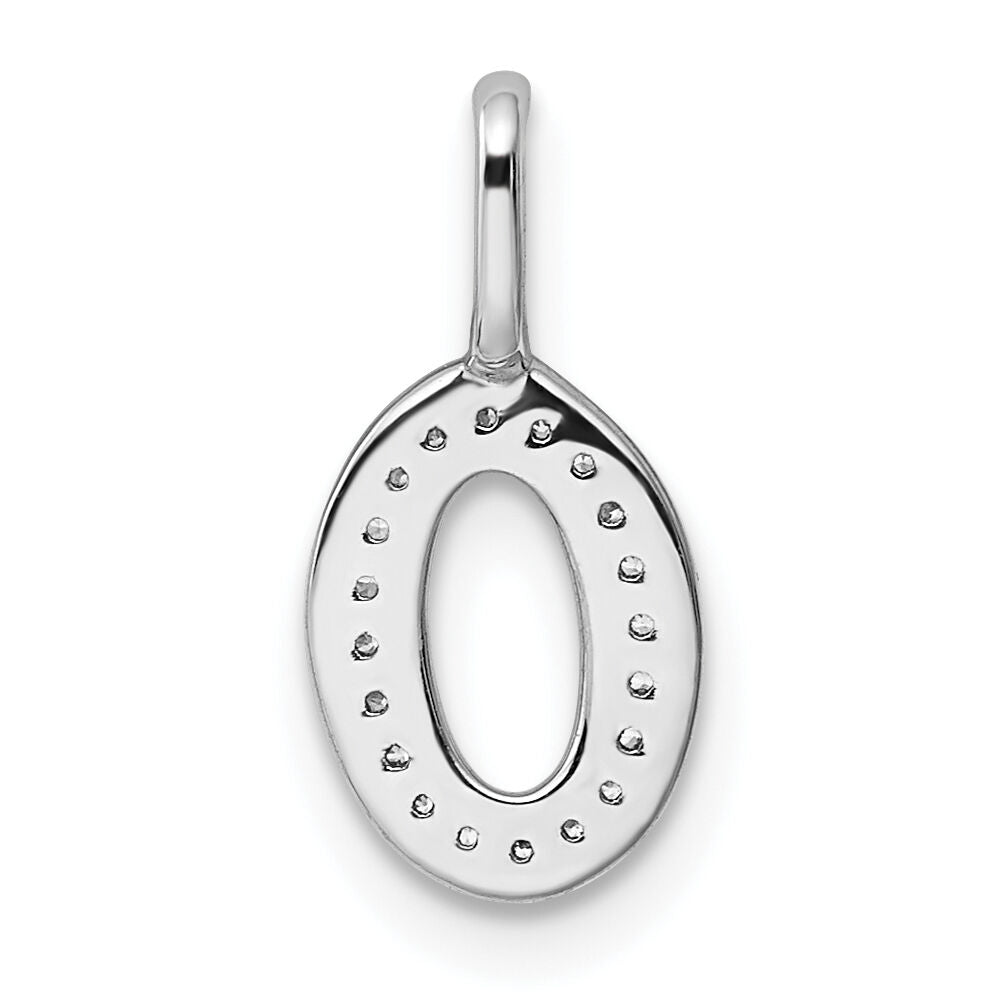 14K White Gold Diamond Letter O Initial Pendant-PM8367O-006-WA