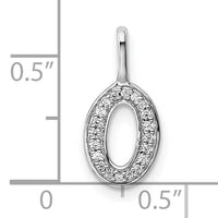 14K White Gold Diamond Letter O Initial Pendant-PM8367O-006-WA