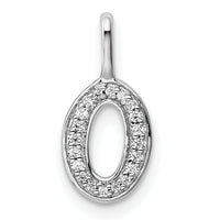 14K White Gold Diamond Letter O Initial Pendant-PM8367O-006-WA