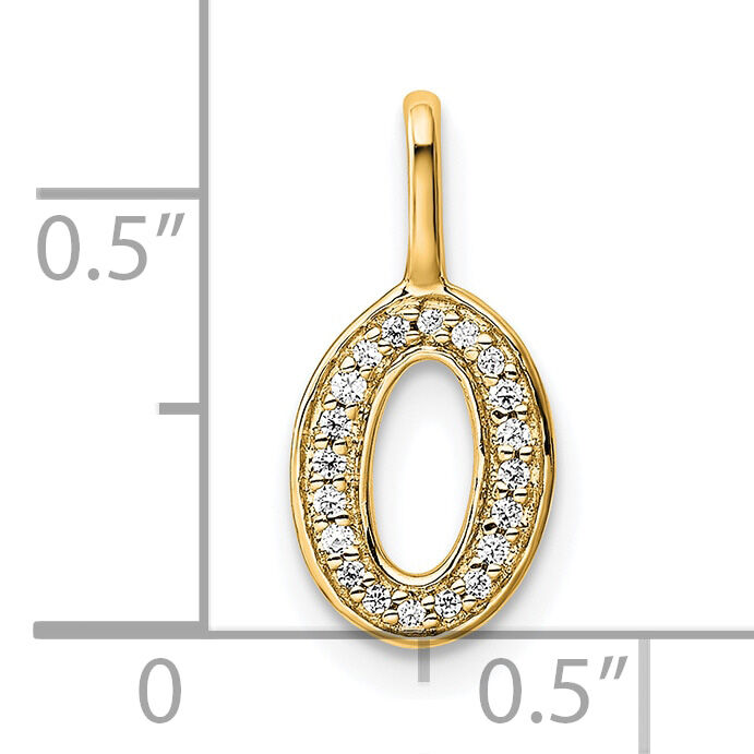 14K Gold Diamond Letter O Initial Pendant-PM8367O-006-YA